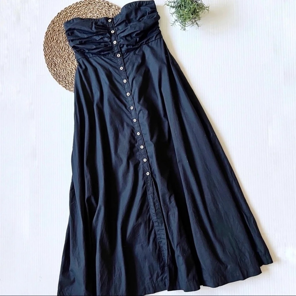 Free People Black Button-front Midi Dress Size XS - NWOT